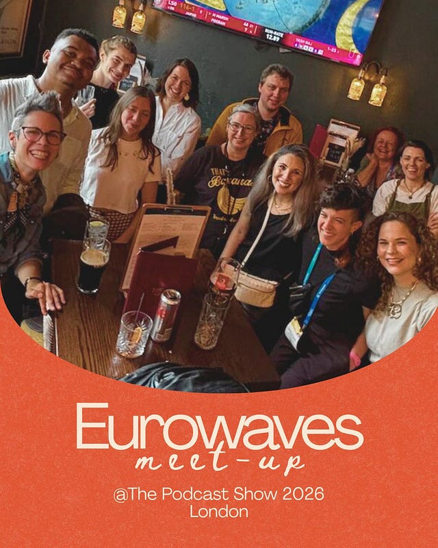 Eurowaves readers at the meet-up during The Podcast Show 2026 in London