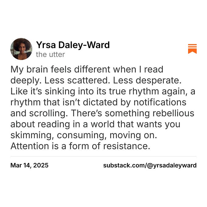 Thumbnail of Yrsa Daley-Ward on Substack