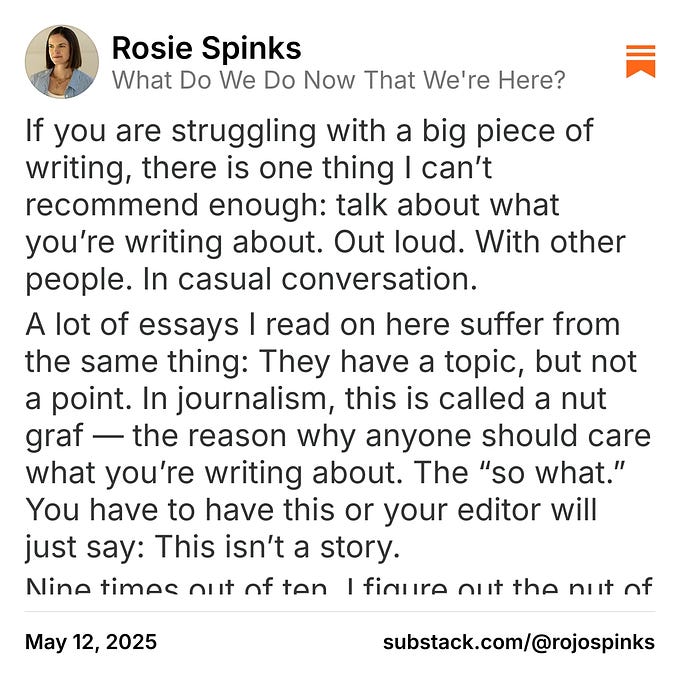 Thumbnail of Rosie Spinks on Substack