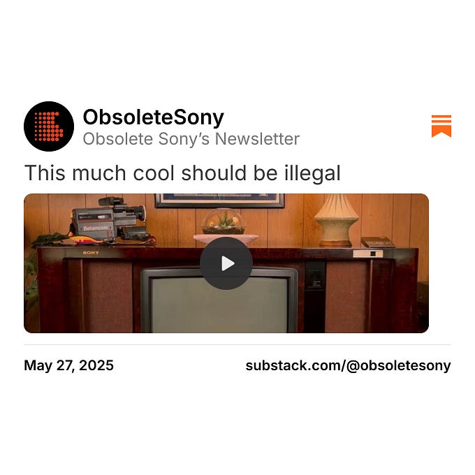 Thumbnail of ObsoleteSony on Substack