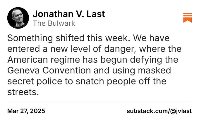 Jonathan V. Last on Substack: "Something shifted this week. We have ...