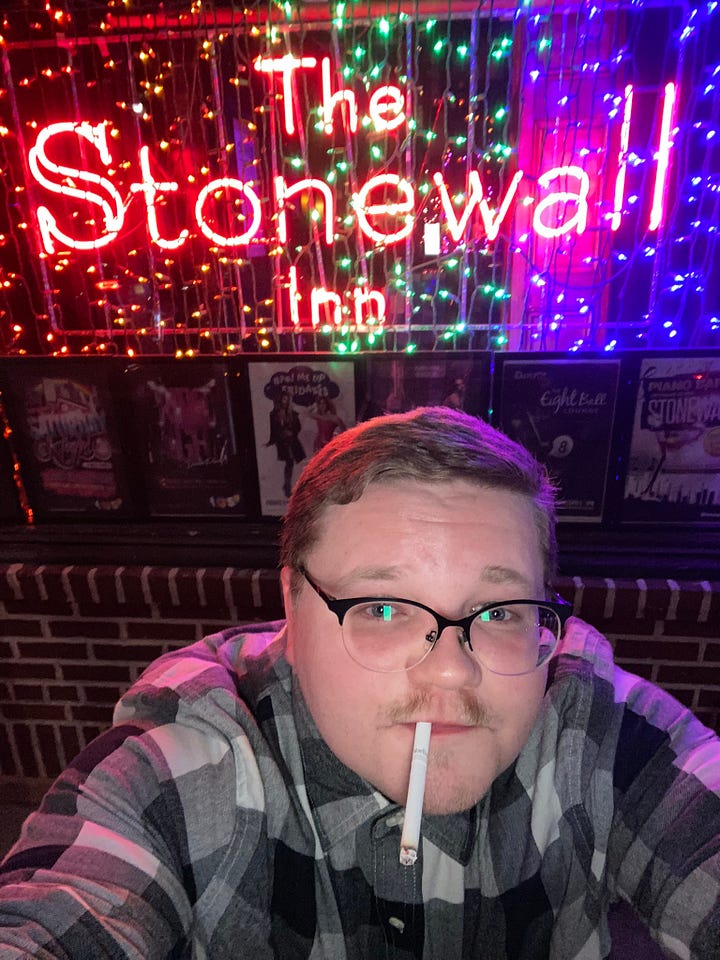Pete's, Hudson Bar and Books, Stonewall, and a pointless late-night subway selfie on the way home.
