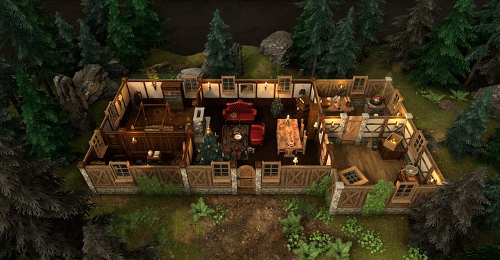 christmas cabin in the woods battlemap