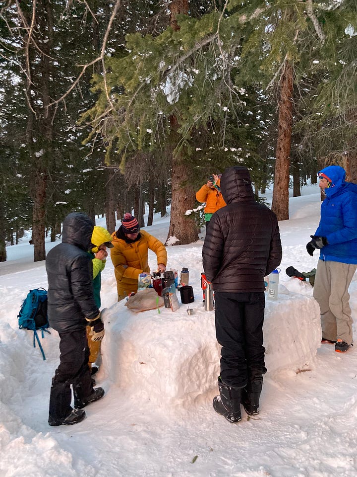 splitboard camping in Colorado