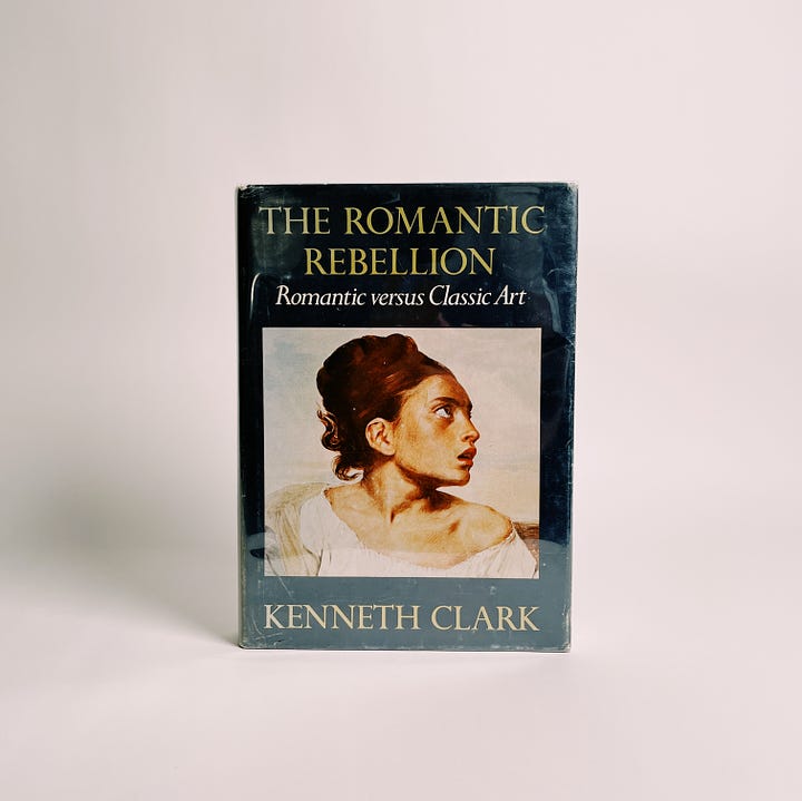 A selection of books ranging from "The Romantic Rebellion" to "On Painting"