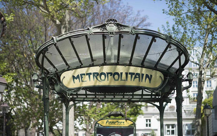 Image of Paris Métro entrances and staircase in Hôtel Tassel in Brussels