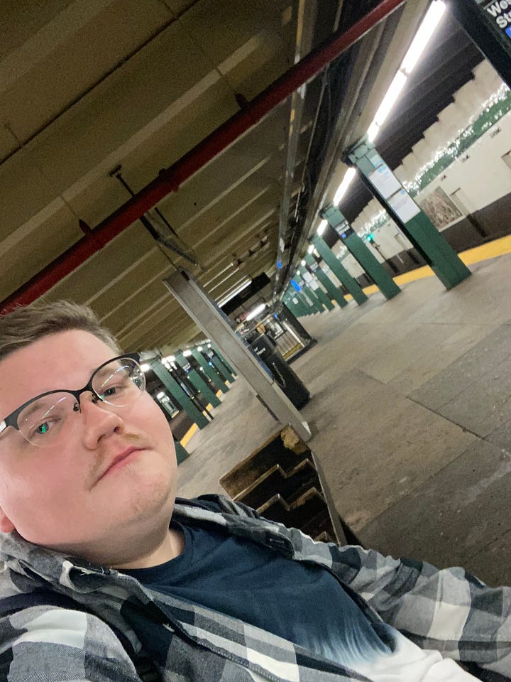Pete's, Hudson Bar and Books, Stonewall, and a pointless late-night subway selfie on the way home.
