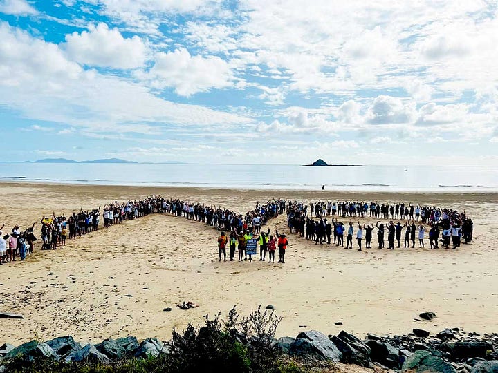 Amanda Camm MP and community members walk to protect North Wall Beach at Mackay Harbour.