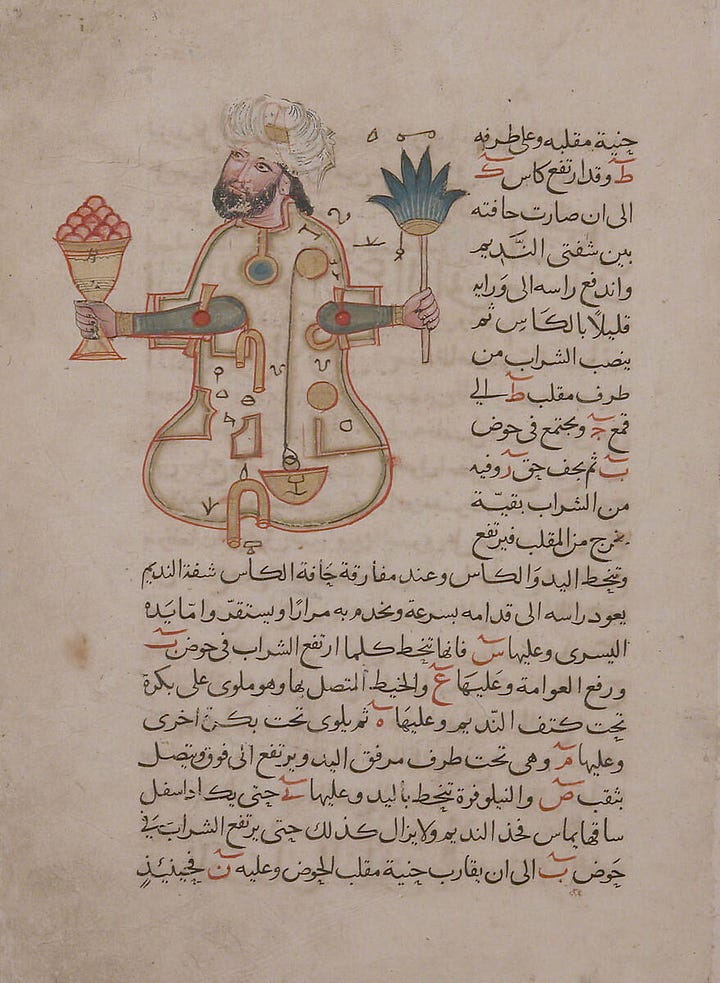 Illustrations from the Book of the Knowledge of Ingenious Mechanical Devices by al-Jazari