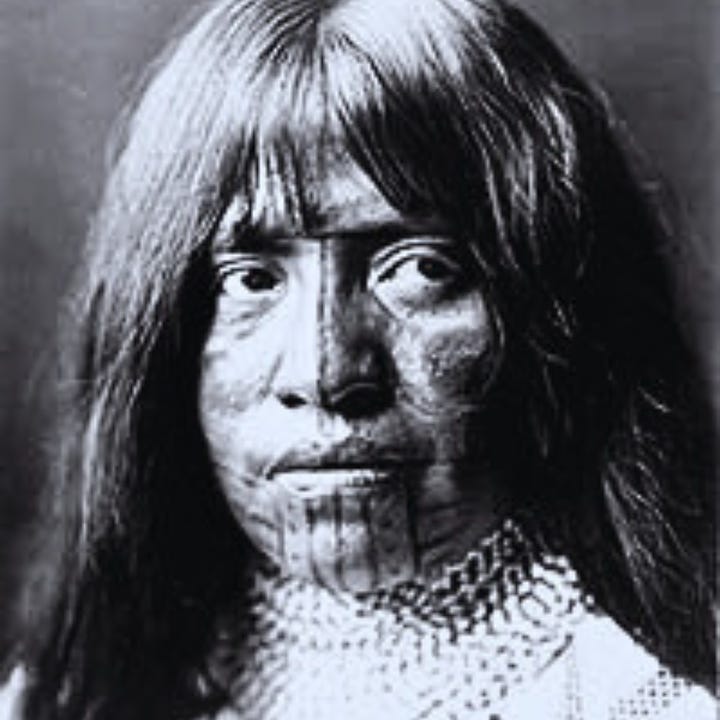 Photos of Mohave women and their face tattoos