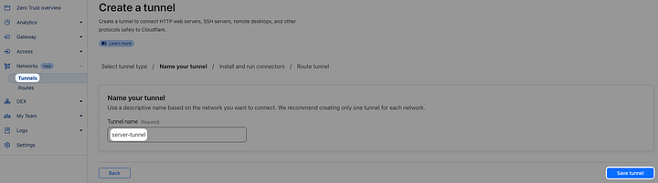 Cloudflare tunnel setup