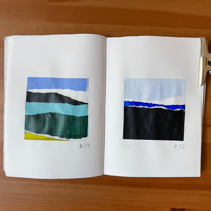 Collage art, mixed media art, sketchbooks