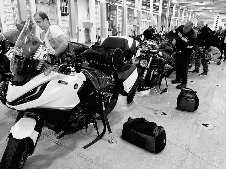 AFTER STRAPPING DOWN THE BIKE I CHUCKED EVERYTHING IN MY CABIN