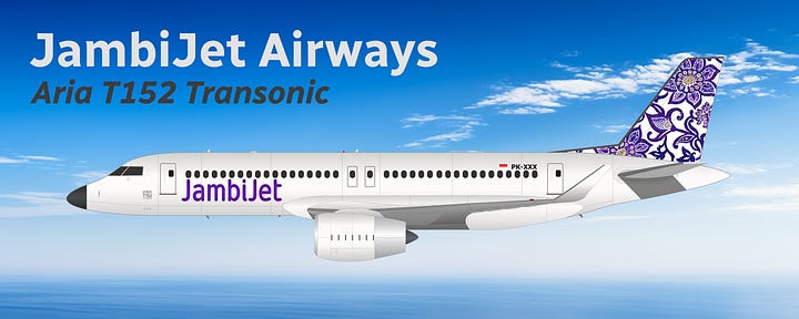 JambiJet's planned fleet additions: 1) Aria T202 Transonic, and 2) Aria T152 Transonic.