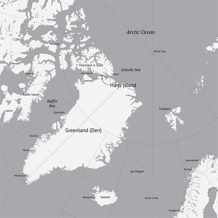 Hans Island, a recently settled Arctic border between Canada & Greenland
