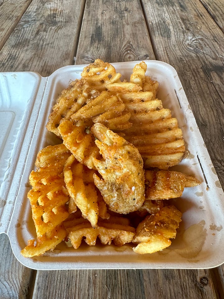 Best waffle fries ever on Martha's Vineyard at Mo's.