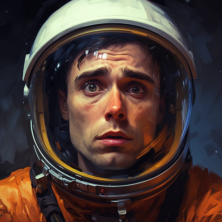 Sad astronaut portrait: Original vs. Daniel