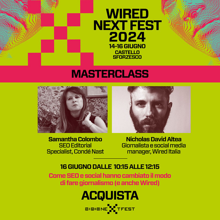 Le locandine del Wired Next Fest e del gruppo di lettura di People.