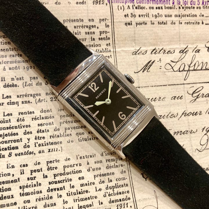 First generation Reverso with black dial