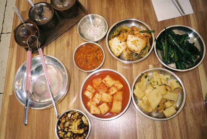 Dishes at Myung Ga