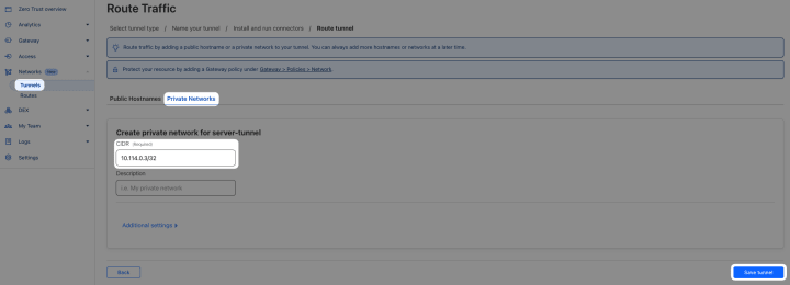 Cloudflare tunnel setup