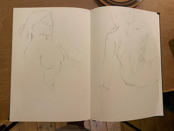 Drawings of a female nude
