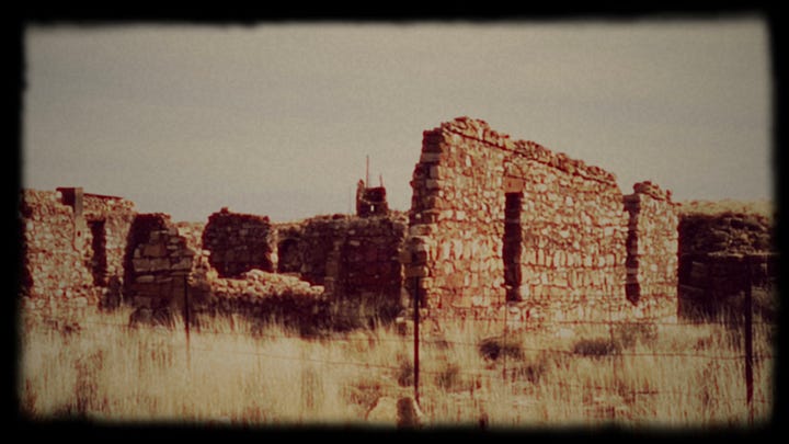 Photographs of ruins near the Two Guns Exit on I40 East of Flagstaff, Arizona