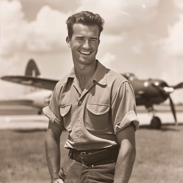 Alberto Morante (L) and Leroy Meador (R), cofounders of Panavia Airlines, seen in 1940s era photographs.