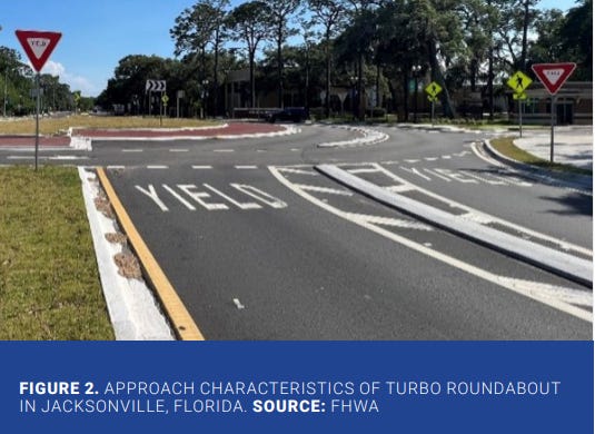 Various images of "Turbo Roundabouts" a pdf detailing the full scope of their design and use is available by clicking the image link.