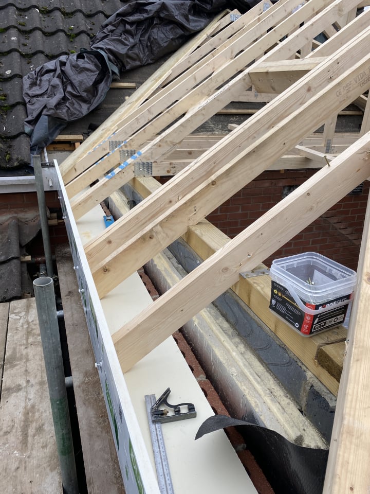 fascias being added to the edge of the roof