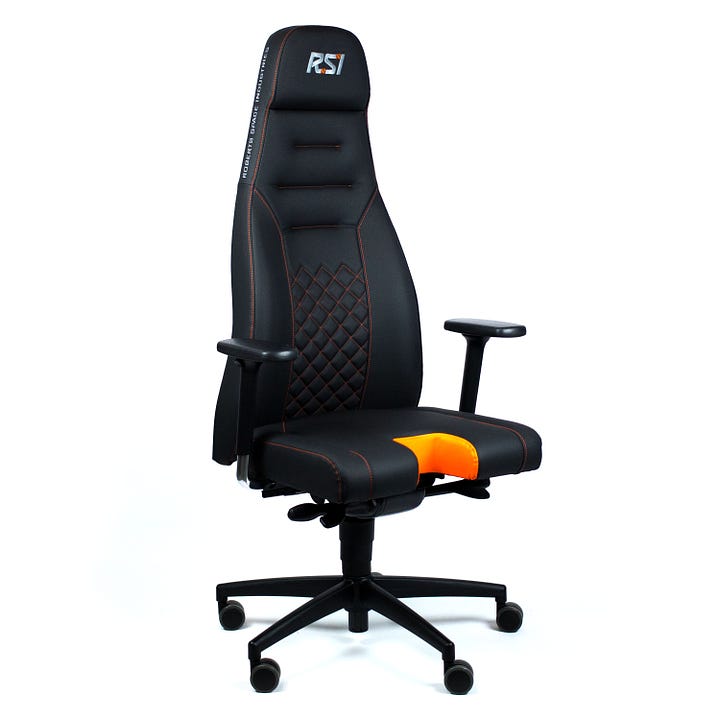 Images of a Gamer Chair branded with RSI and Monster Tech logos, with a hole in the middle for a joystick mount. Codenamed "Aries", launches July 1st as of earlier in the month.