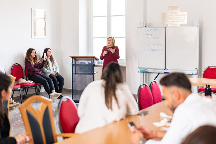 Woman giving presentation