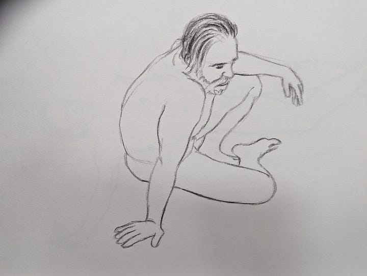 life drawings of a male nude in cardiff