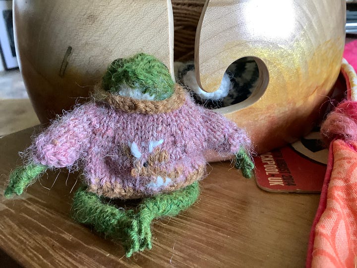 Froggy in a pink jumper