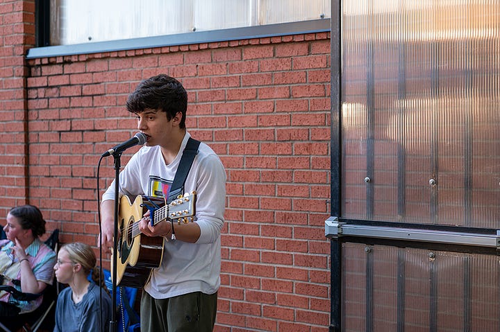 Decker Rumfelt performs at After Hours Artwalk