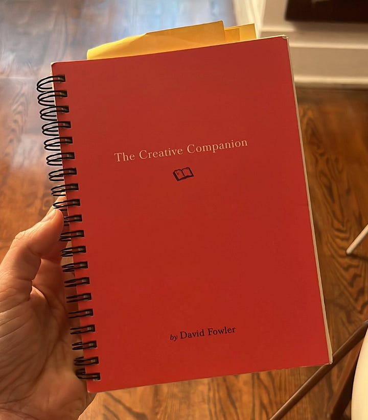 first photo is of the creative companion book, second is a quote about "don't create, uncover" it says "Stop trying to create a brand. Instead, simply reveal an appropriate portion of the brand. The brand already exists. It’s already at work in the minds and hearts of people. Maybe they’ve just overlooked an aspect of it. Unless it’s a new product, don’t go off and create anything. Just illuminate a corner of the brand that has been in the dark. Then your message will feel appropriate, like it comes from the brand."