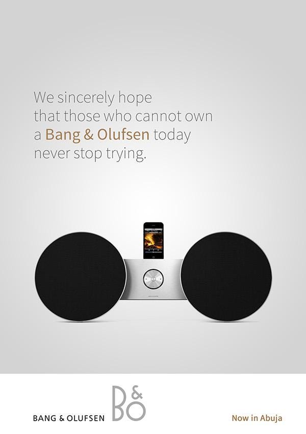 a gallery showing 4 bang & olufsen ads