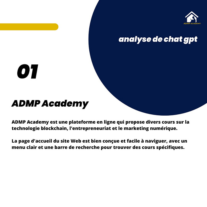 Analyse du site web admp.academy