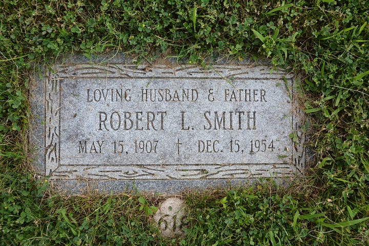 Two headstones: one for Marlee Lucile Smith and one for Robert Smith
