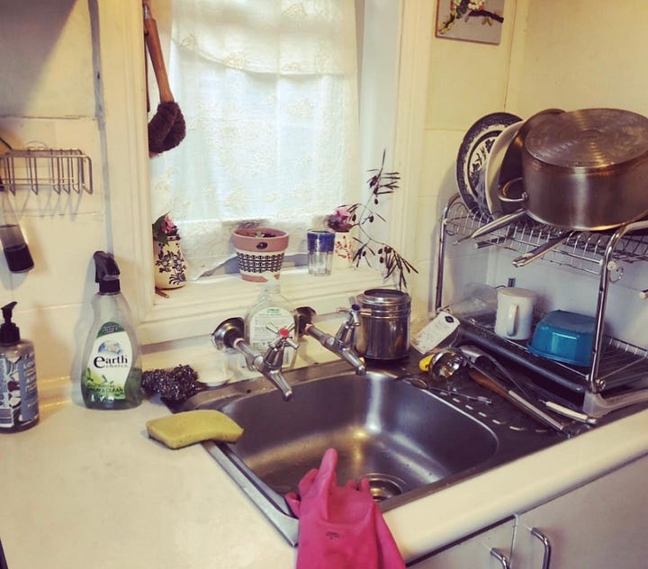 Kitchen sink before and after photos