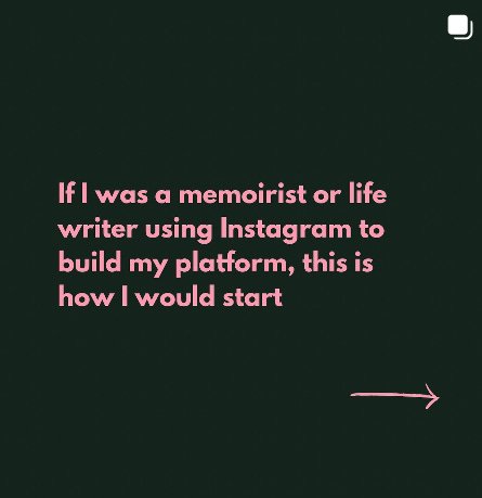 A selection of images with text overlaid with advice for writers who use Instagram to promote their work