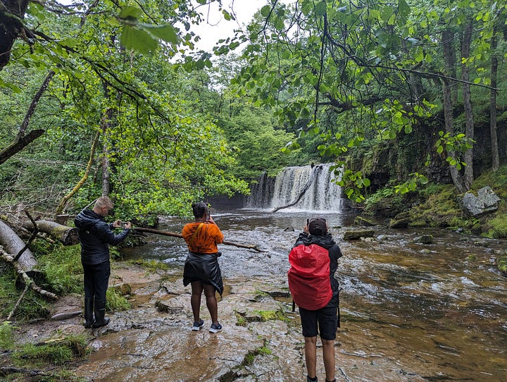 guided walk at the Brecon waterfalls