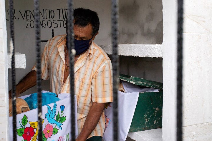 don venancio, poomuch resident, introducing the local dia de muertos tradition, when people clean and display the remains of their dead belooved ones. 