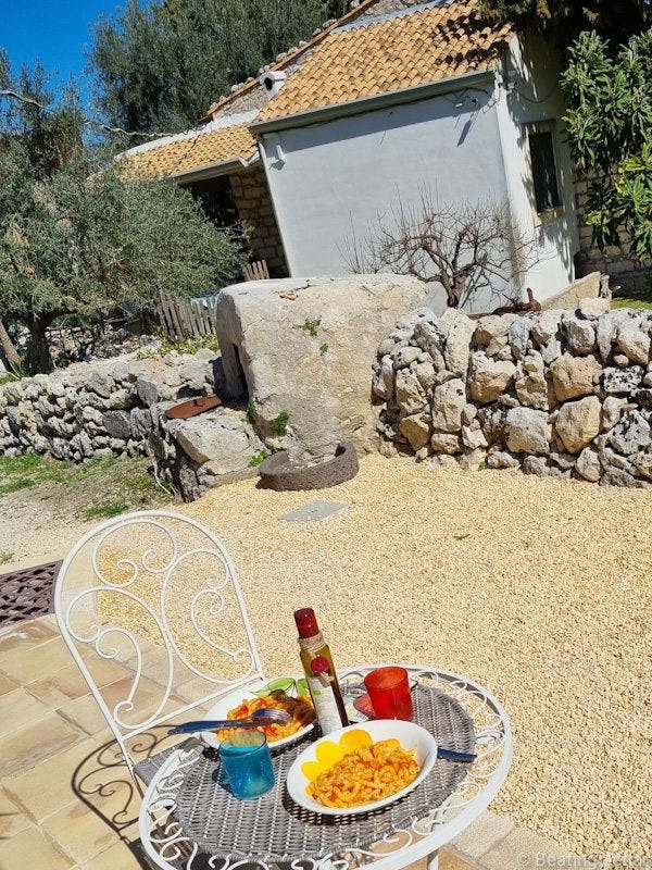 Lunch with a view on the Etna Volcano in Sicily, italy