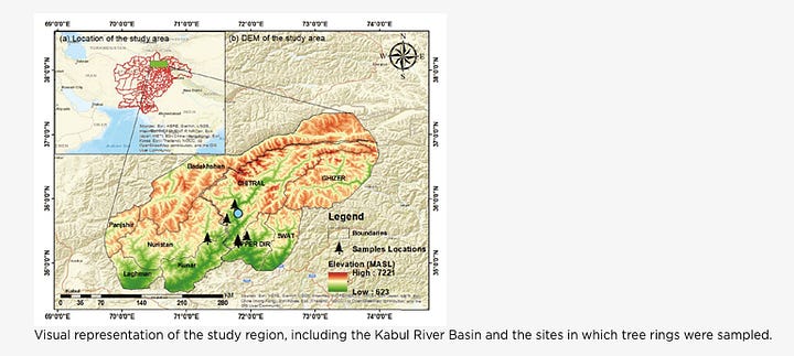 Tree Rings Reveal 400 Years of Rainfall Patterns, Forecasting an Increase in Extreme Weather Conditions in Pakistan and Afghanistan