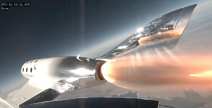 Virgin Galactic launched Galactic-04, with three paying customers and three crew on October 6, 2023. Images: Virgin Galactic.