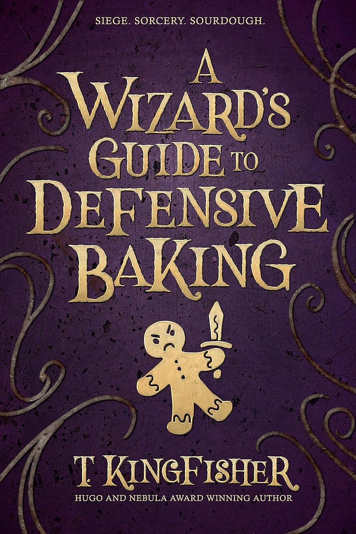 From left: Covers for Wizard's Guide to Defensive Baking and Eli Over Easy.