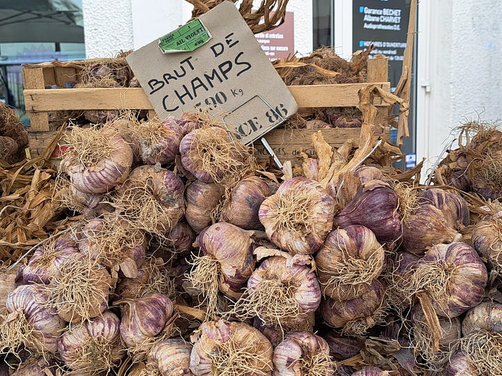 The onion and garlic stall, marche de Loches