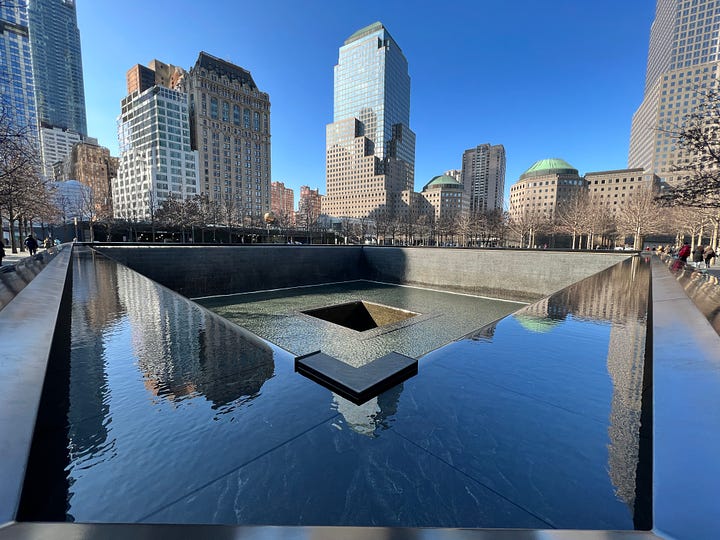images from the 9/11 memorial pools