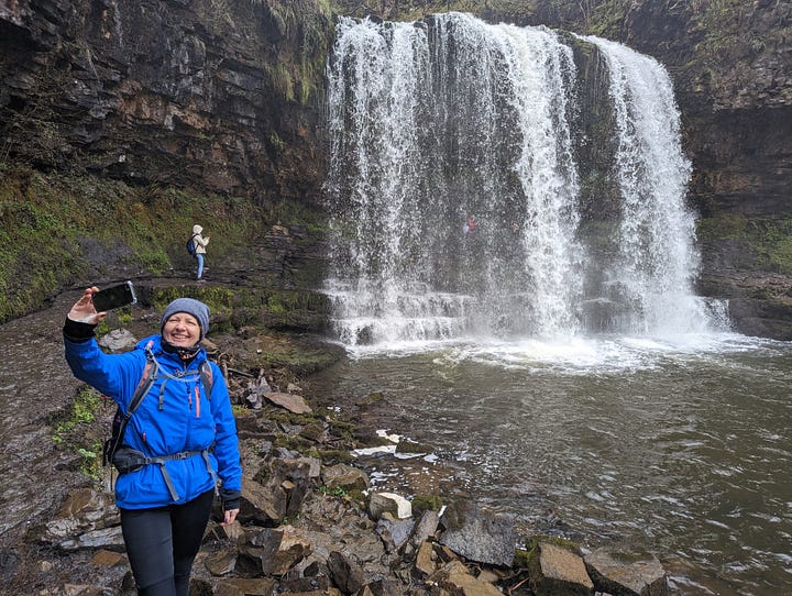 guided walk in the waterfalls area of the Brecon Beacons National Park